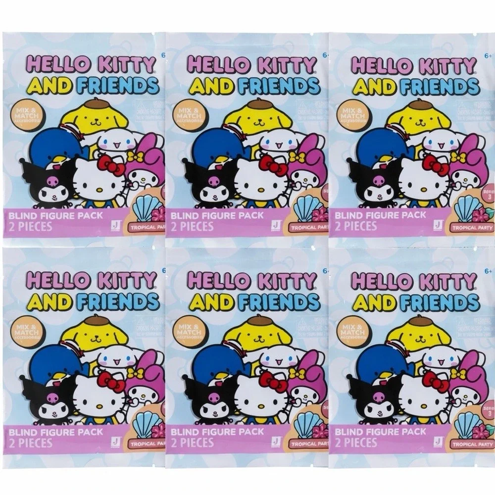 Sanrio Hello Kitty & Friends Tropical Party Series 3 Blind Figure 6 Pack Bundle
